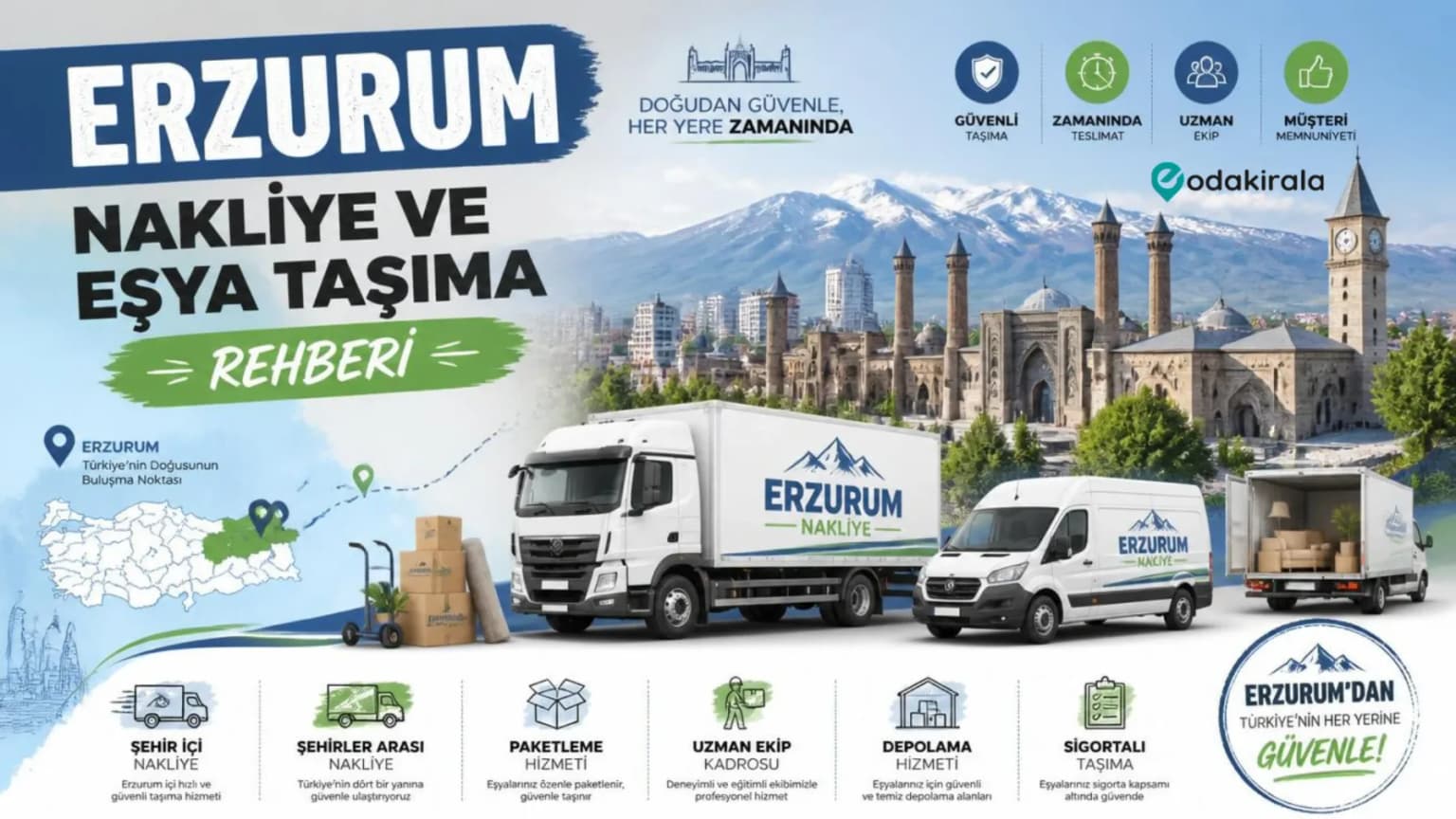 Erzurum Nakliye ve Eşya Taşıma Rehberi 2026 : Öğrenci Taşınmasından Evden Eve Nakliyata