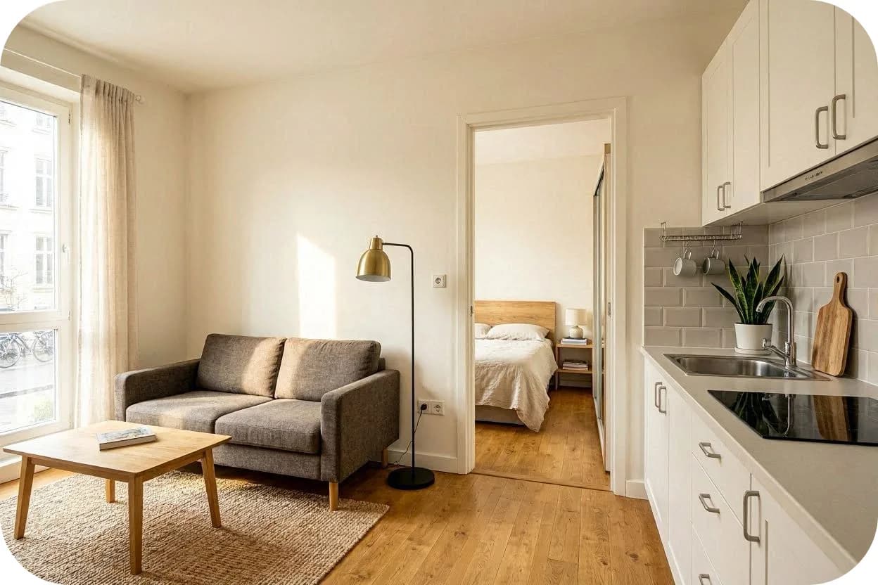 Amasya Merkezde Şık Tasarımlı 1+1 Günlük Kiralık Ev
